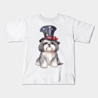 Watercolor Shih Tzu Dog in Magic Hat Kids T-Shirt